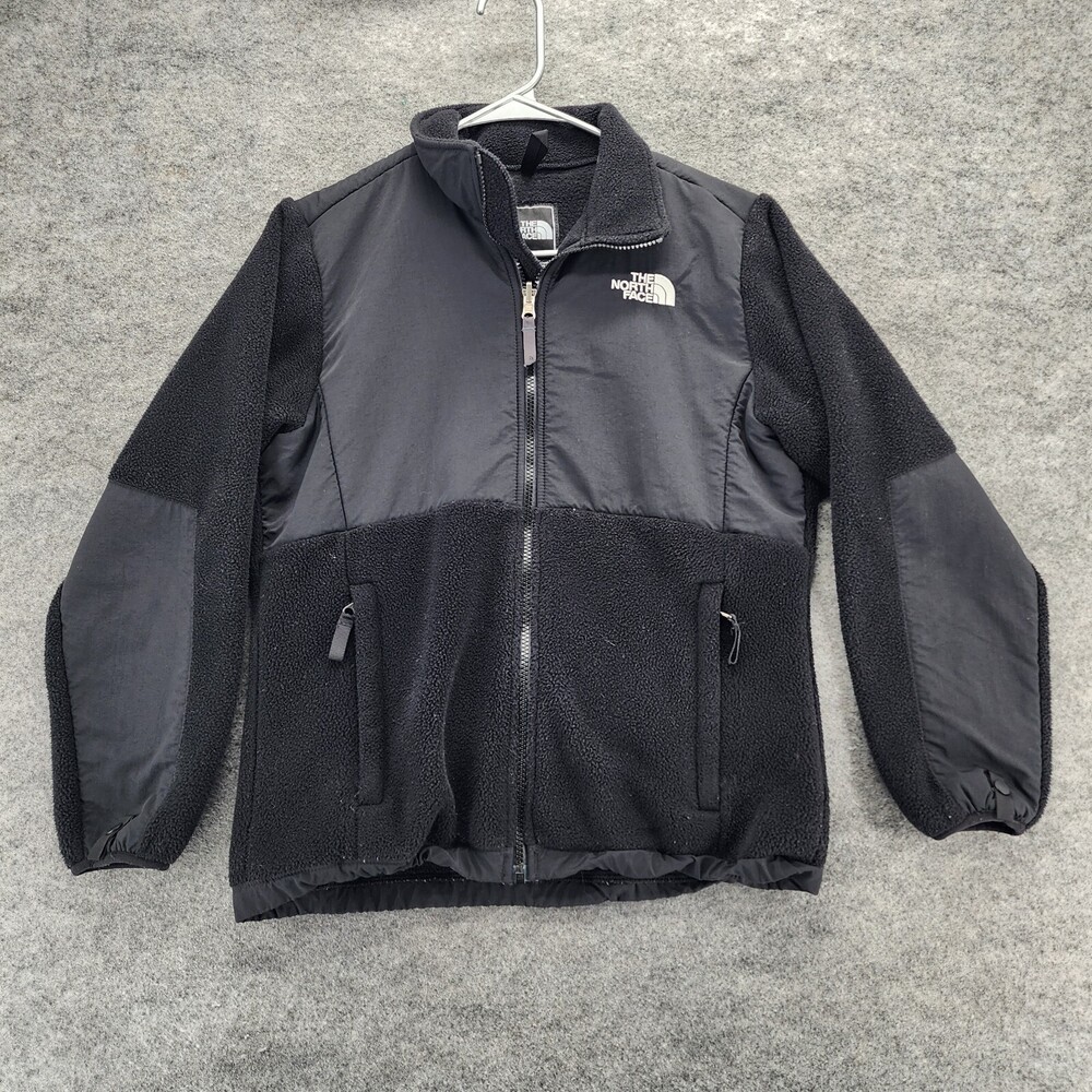 The North Face Jacket Girls Large Full Zip Black Fleece Polartec